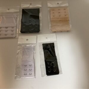 Bra Extender Set in Black, White, and Beige